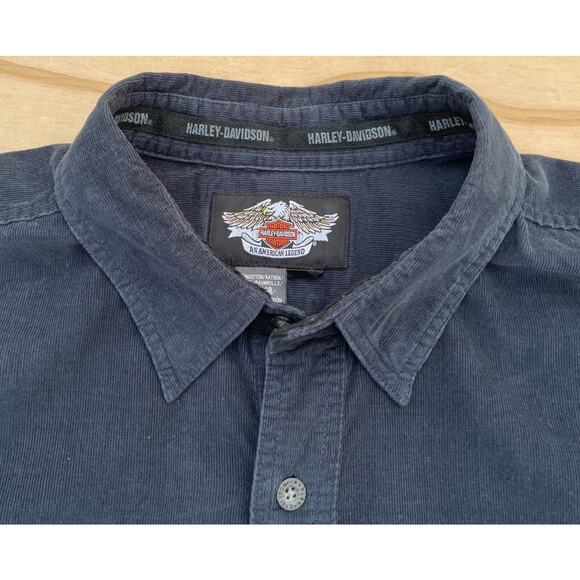 Harley Davidson Long Sleeve Shirt Men's SZ XXL Embroidered Skull Back‎ Logo - Picture 4 of 11